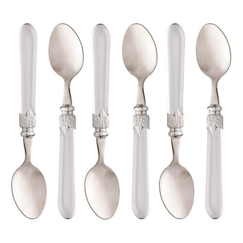 Conjunto 6 Colheres de Mesa Aço Inox Cabo Plástico Destiny Transparente
