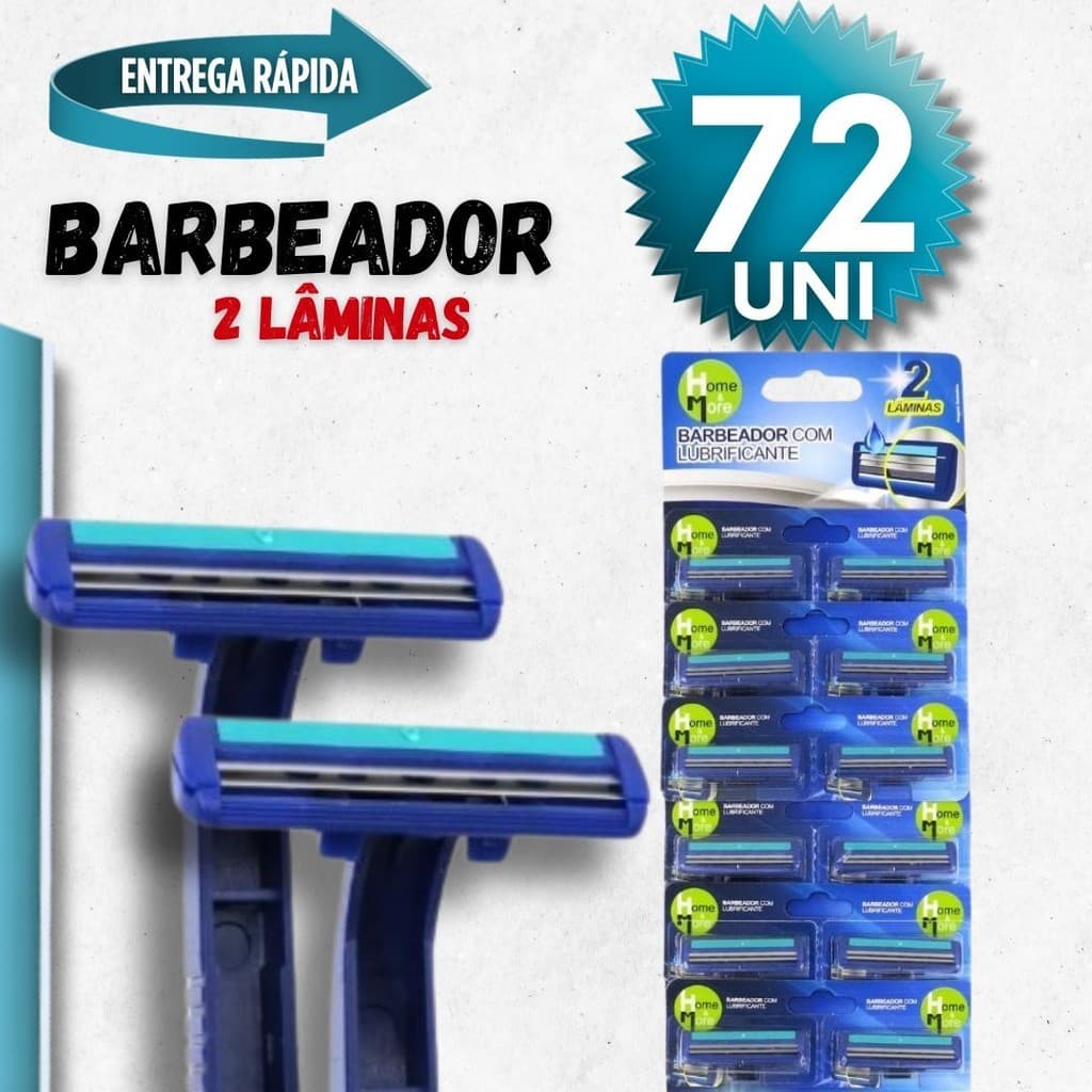 72/48/20 Peças Prestobarba 2 Lâminas Aparelho de Barbear C/ Fita Lubrificante Barbeado Descartável PROMO.