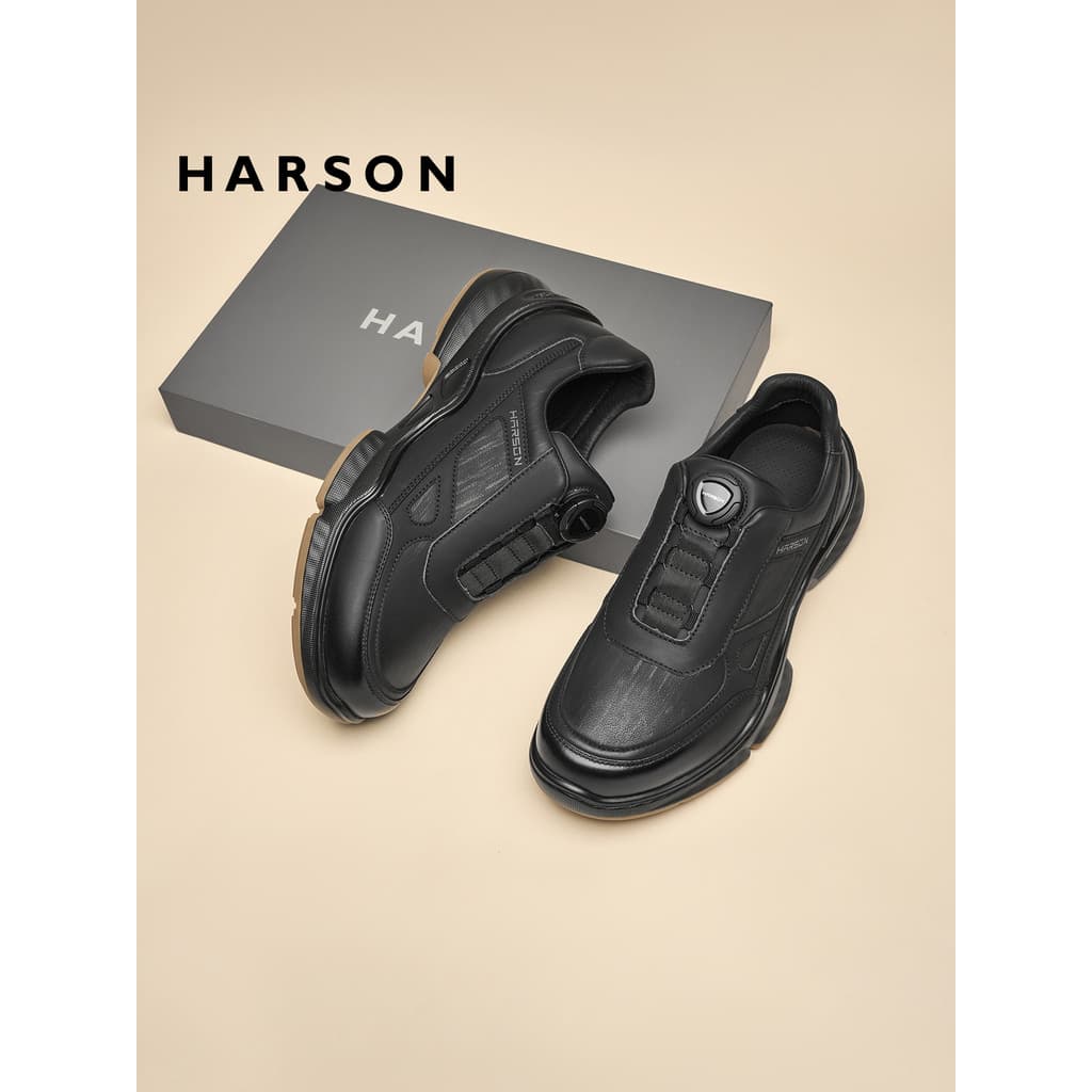 Husson sapatos masculinos de pé largo novo estilo de negócios sapatos casuais de couro masculino aumentado sola macia no