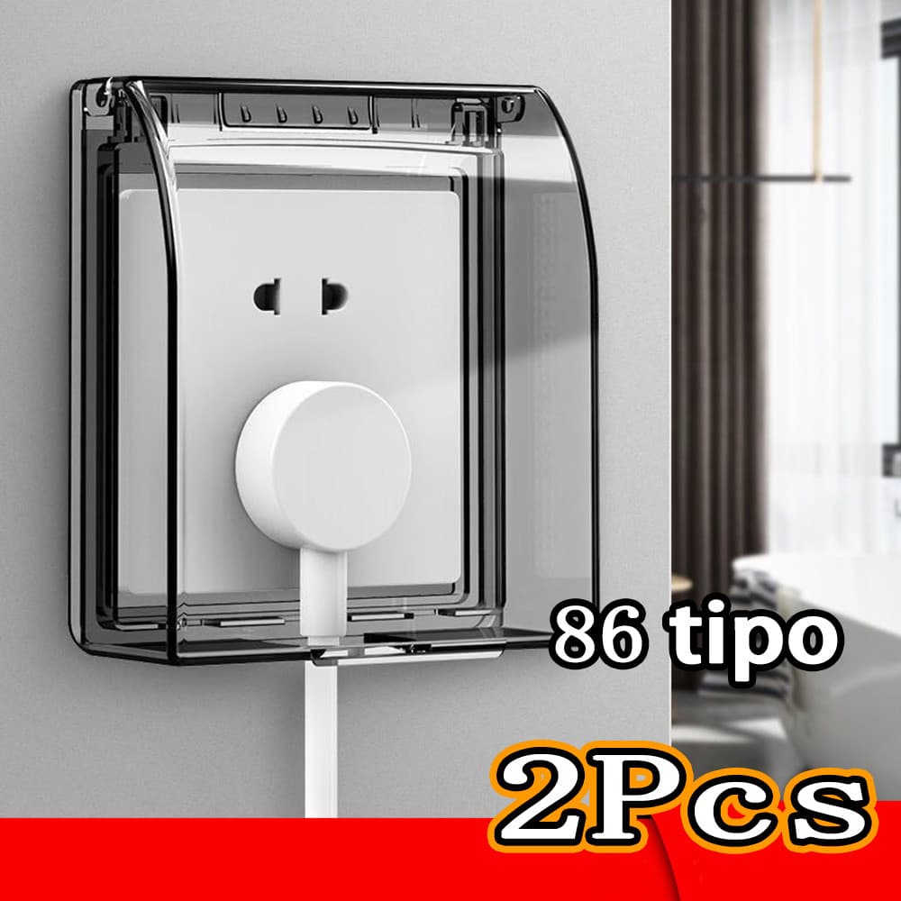 2 Peças De Tampas Protetoras PP De Soquete De Interruptor Tipo 86 Para Banheiro E Cozinha