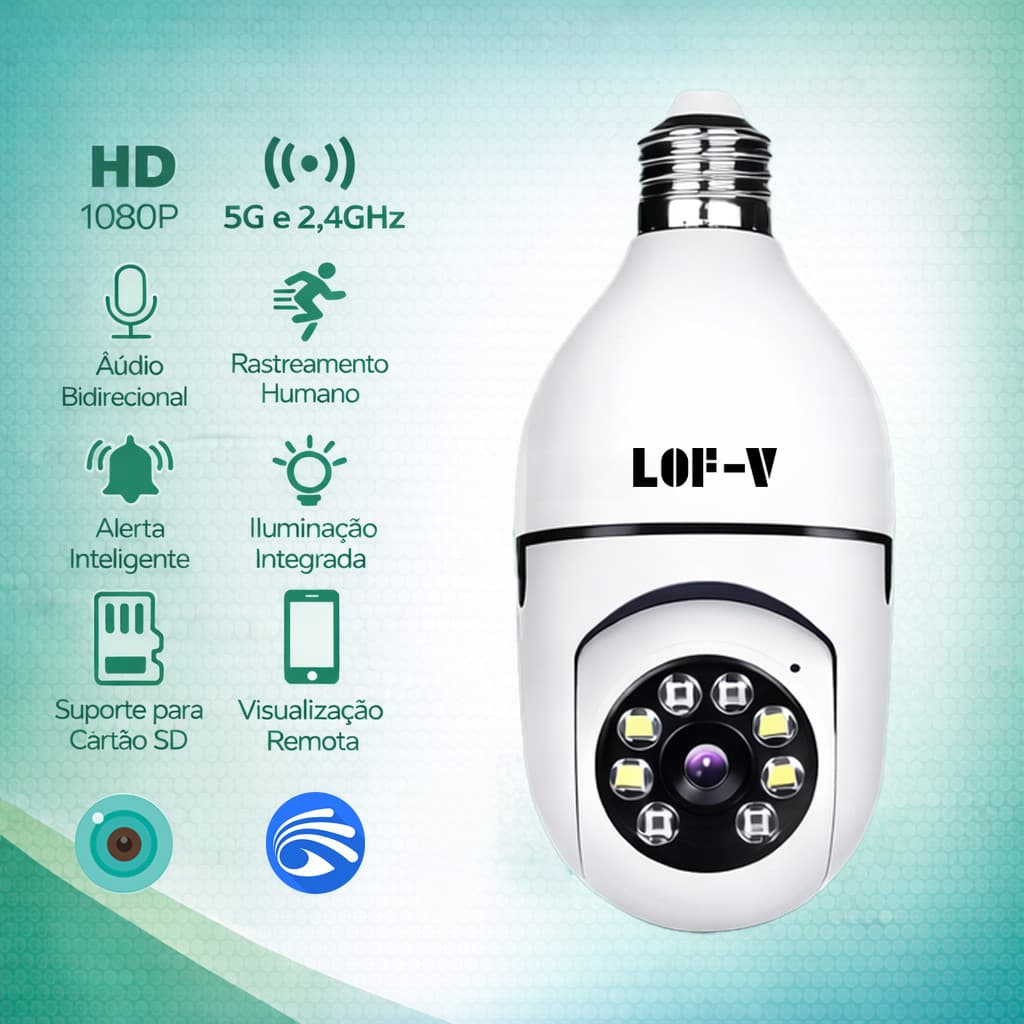 Câmera De Segurança Wi-Fi 5G+2,4G OU 5G a Prova D'água sem fio IP360° HD1080p Yoosee iCSee