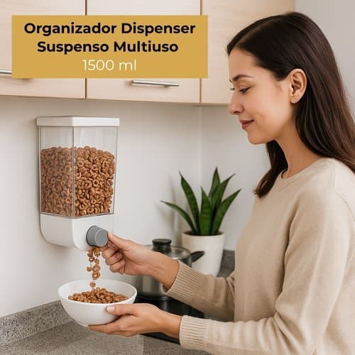 Dispenser Organizador Suspenso Multiuso Capacidade Grande 1500ml Banheiro Cozinha