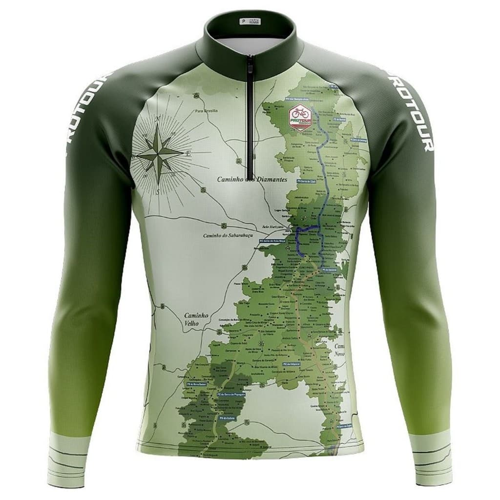 Camisa Ciclismo Masculina Dryfit Proteção UV Bike MTB Speed Estrada Real Verde