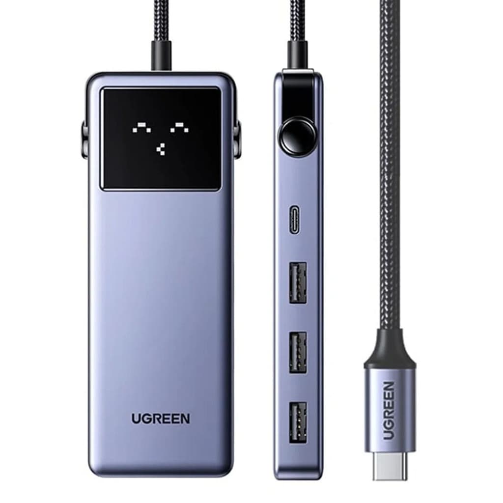 ADAPTADOR USB TIPO C 7 EM 1 HDMI 4K USB-C 3 USB-A RJ45 GIGABIT USB-C PD 100W CM888 UGREEN - 45155
