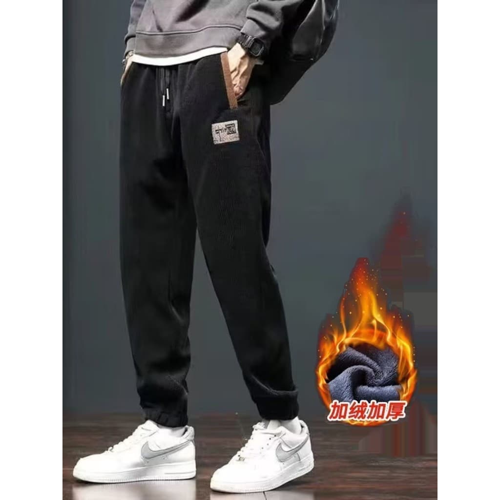 Calça de moletom de veludo masculina outono inverno estilo Street Wear macacão solto esportes Expo austrália mais veludo