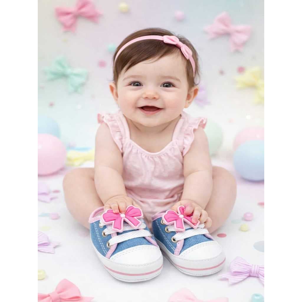 Sapatinho Bebe Tênis Infantil Menina Pé no Pano Estilo Leve e Confortável
