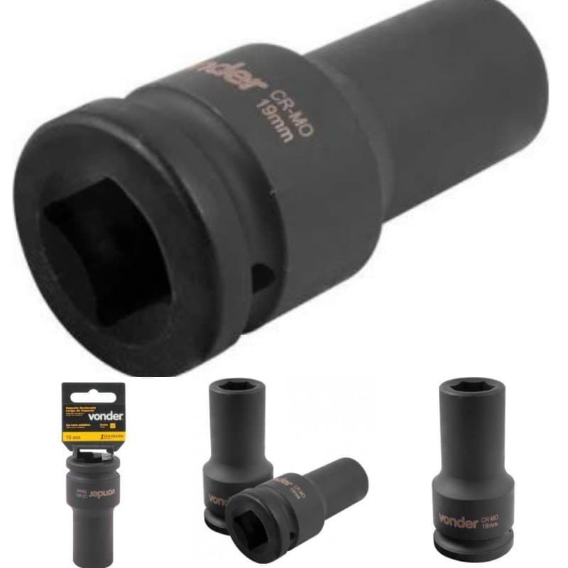 Soquete Sextavado Imp Longo Enc 3/4" 19MM CRMO Vonder