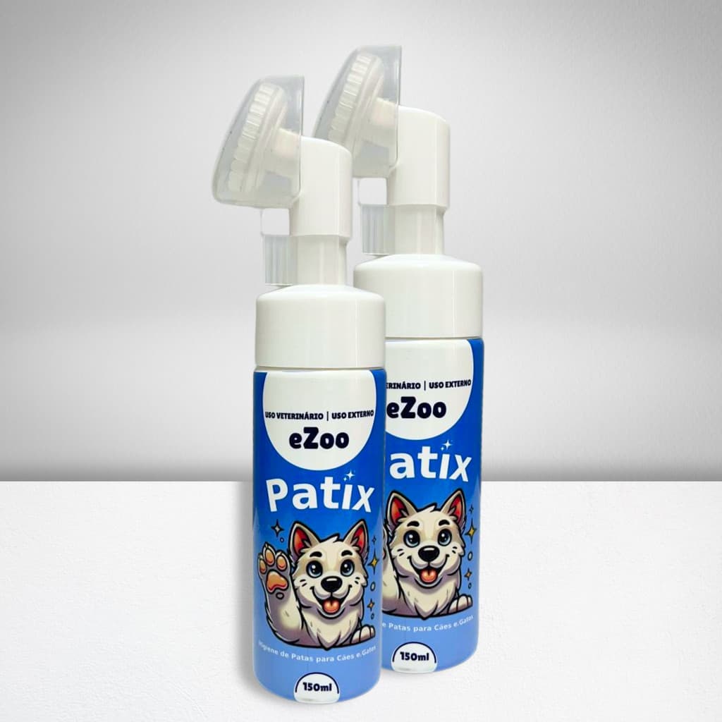 Kit 2 Limpador Limpa Patas Patinhas com Aplicador para Cachorro e Gato Patix eZoo 150 ml