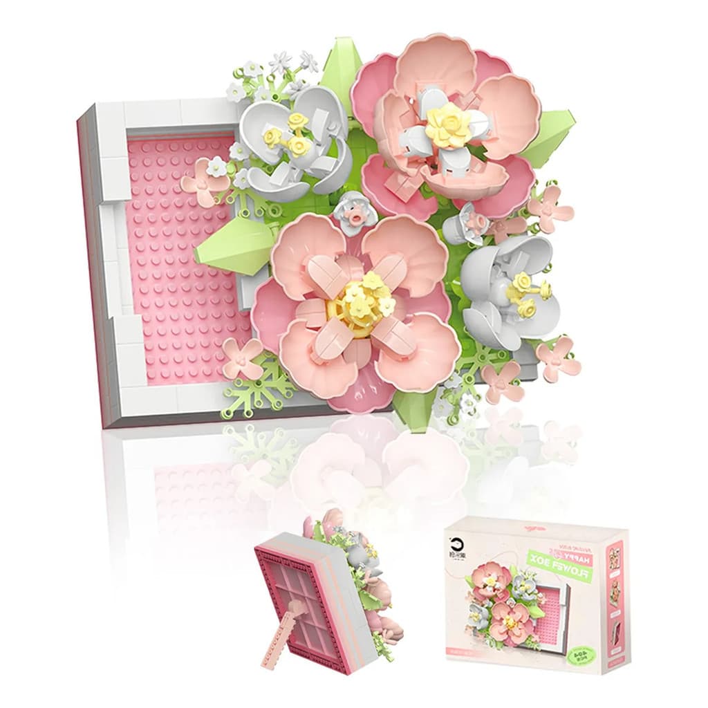 Kit De Blocos De Montagem Caixa De Flores Decorativa