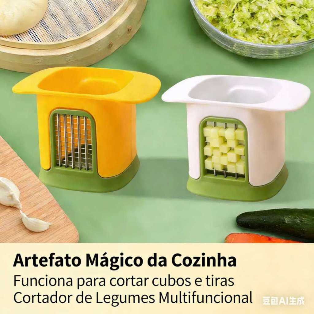 Cortador de Legumes Aço Inoxidável, Alta Eficiência no Preparo de Alimentos, Seguro e Útil