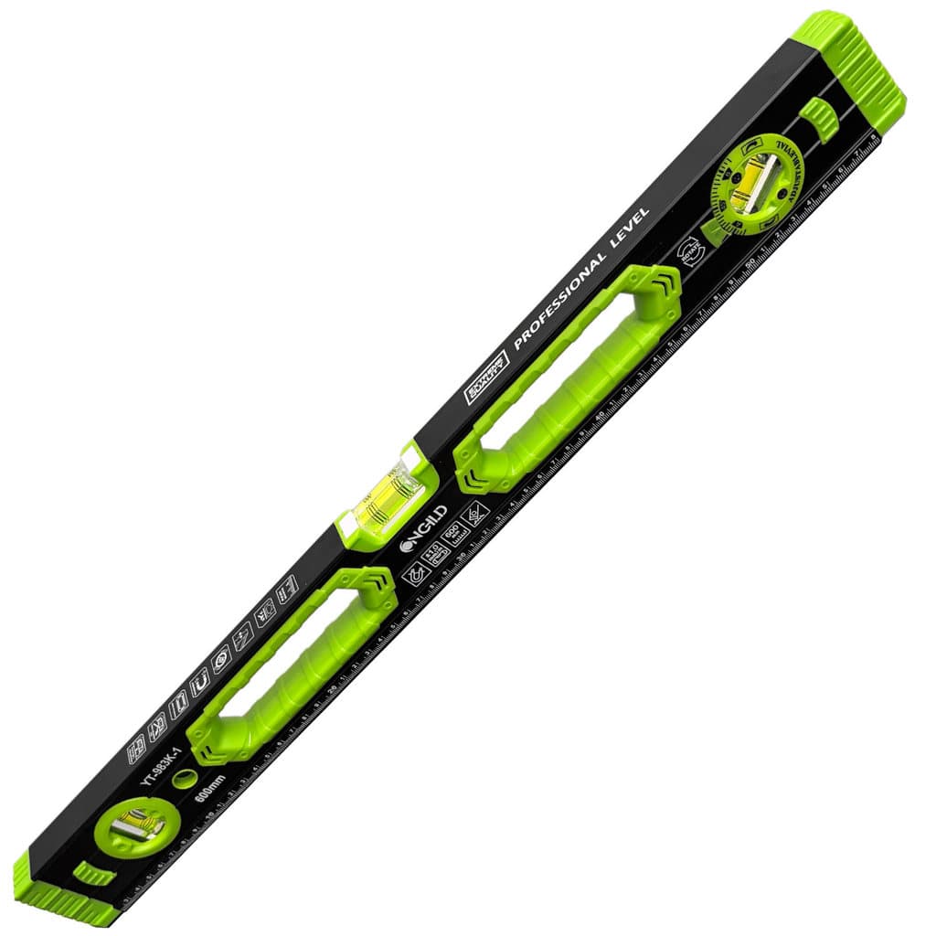 Nível Alumínio 60cm Bolha Ajustável Base Magnética Reforçado Alta Precisão Profissional