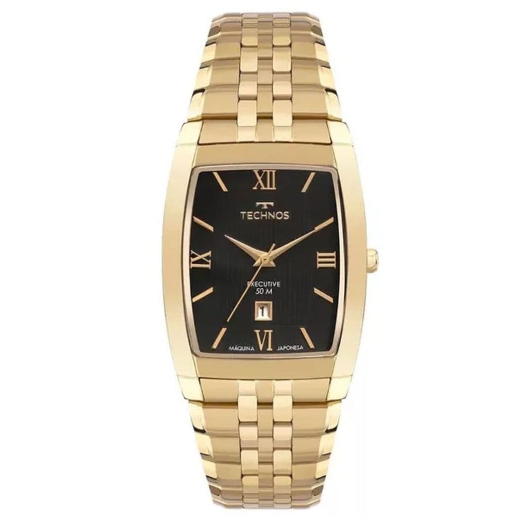 Relógio de Pulso Masculino Technos  Executive  Dourado GN12AA/1P Relógio Masculino Luxo Original
