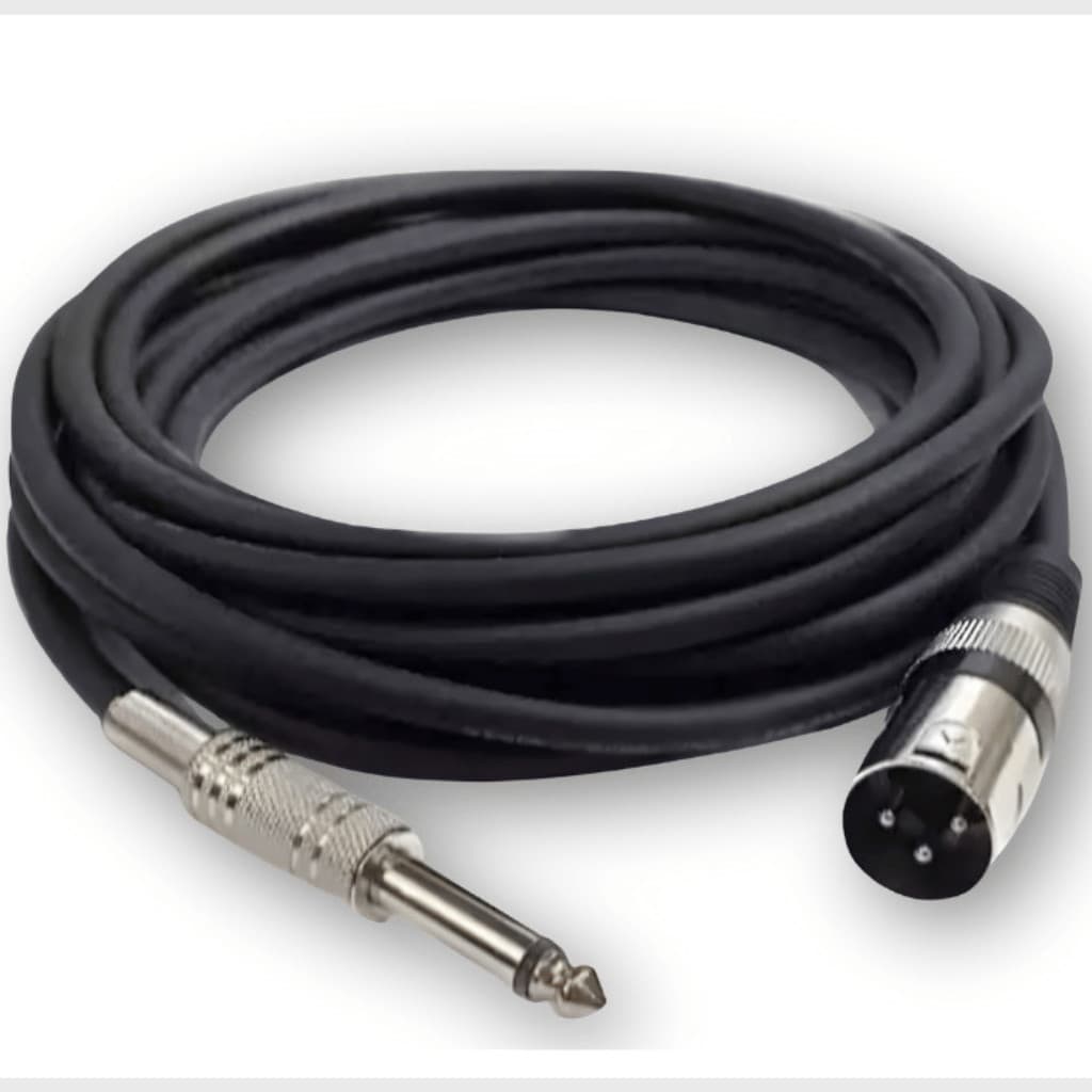 Cabo XLR Macho para P10 Macho Profissional Mono 5 Metros Premium