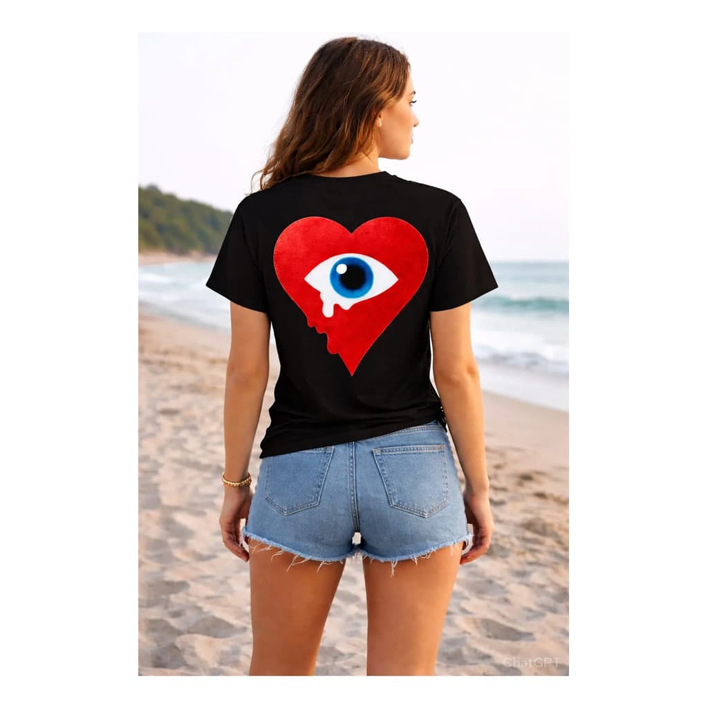 Camisa100%algodao Coração Ana Paula Bbb Camiseta Coraçao