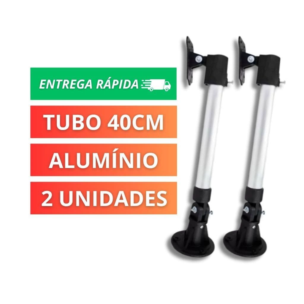 KIT 2 Suporte Prolongador P/ Sensor e Câmeras de Segurança de Alumínio 40cm | Suporte INFRA CFTV
