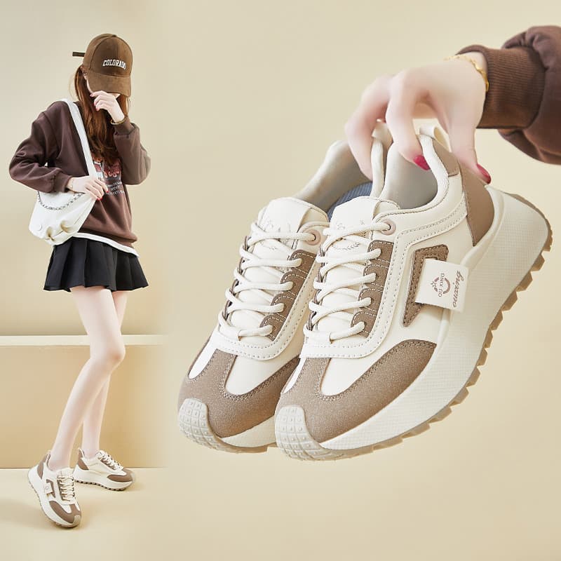 Ins versão coreana novo estilo Forrest Gump sapatos femininos 2025 primavera estudante correndo esportes de sola grossa