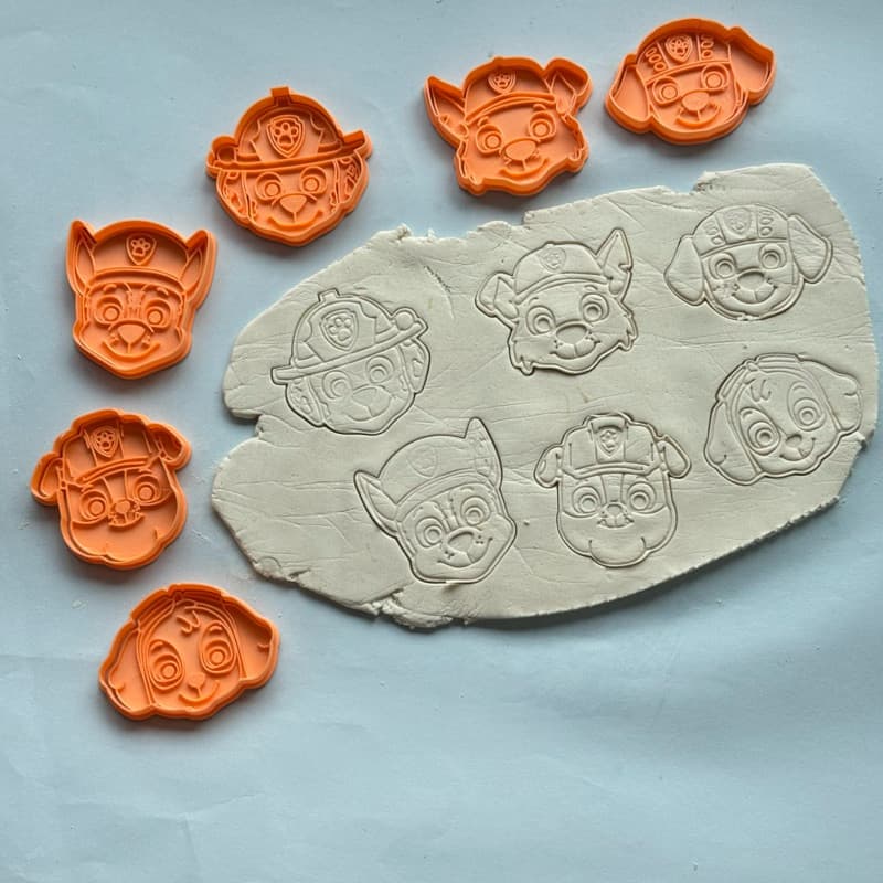 Kit Cortadores Marcador Patrulha Canina Paw Pasta Cookie Corpo (com pegador)