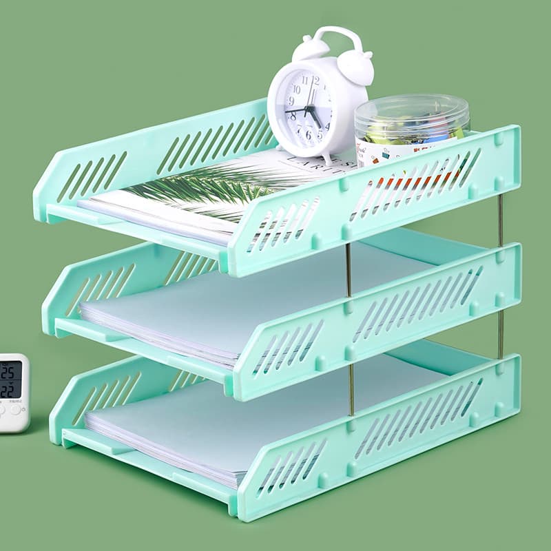 Rack de estrutura de arquivo Morandi para estudantes Bandeja de arquivo multicamadas Caixa de armazenamento Mesa Materia