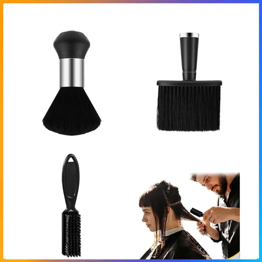 Máquina de cortar cabelo aparar escova de limpeza escova de barba limpeza estilo escova ferramenta conjunto de 3 peças