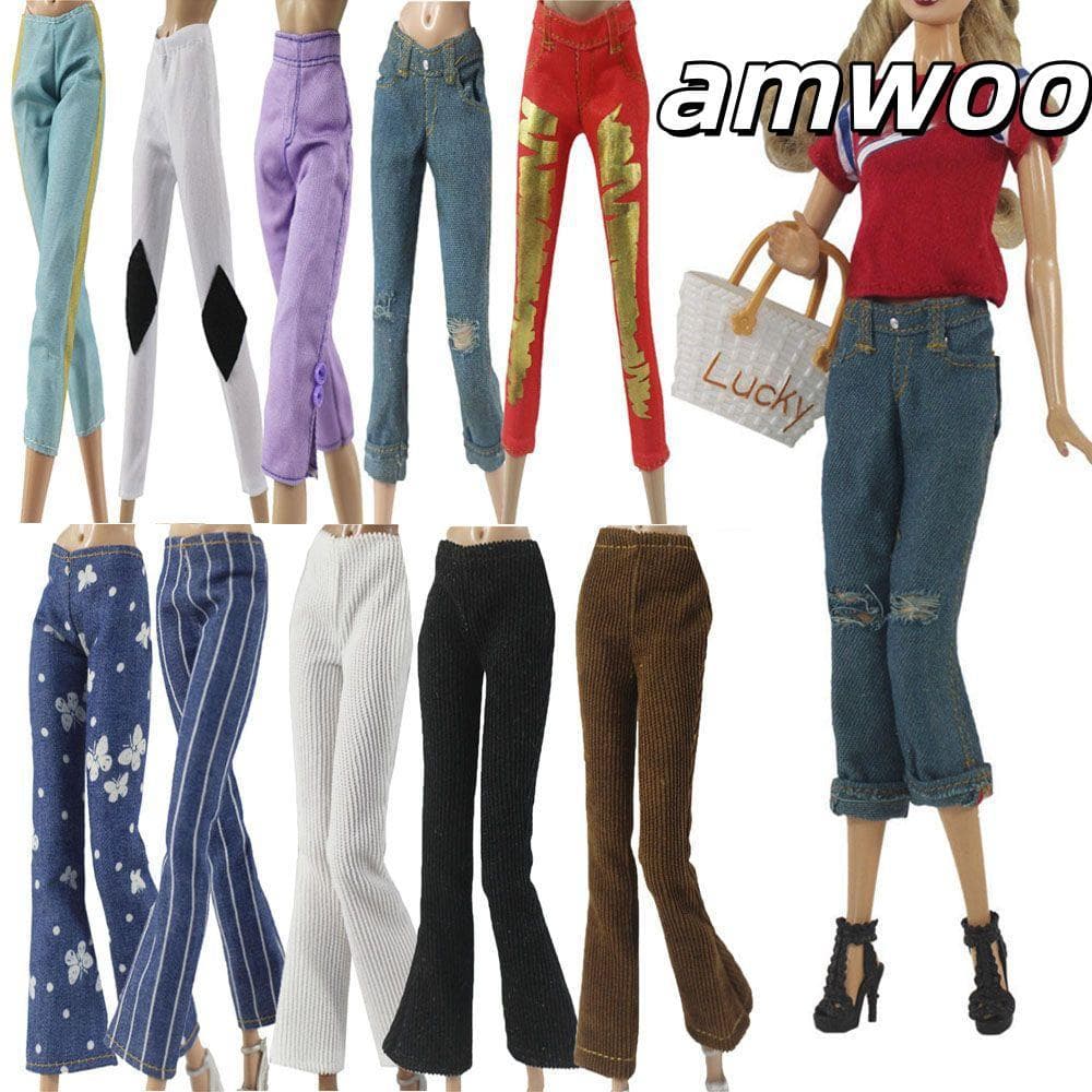 Calças De Couro AMWOO 1/6 Bonecas BJD 11.5 " Acessórios De Roupas Multiestilos