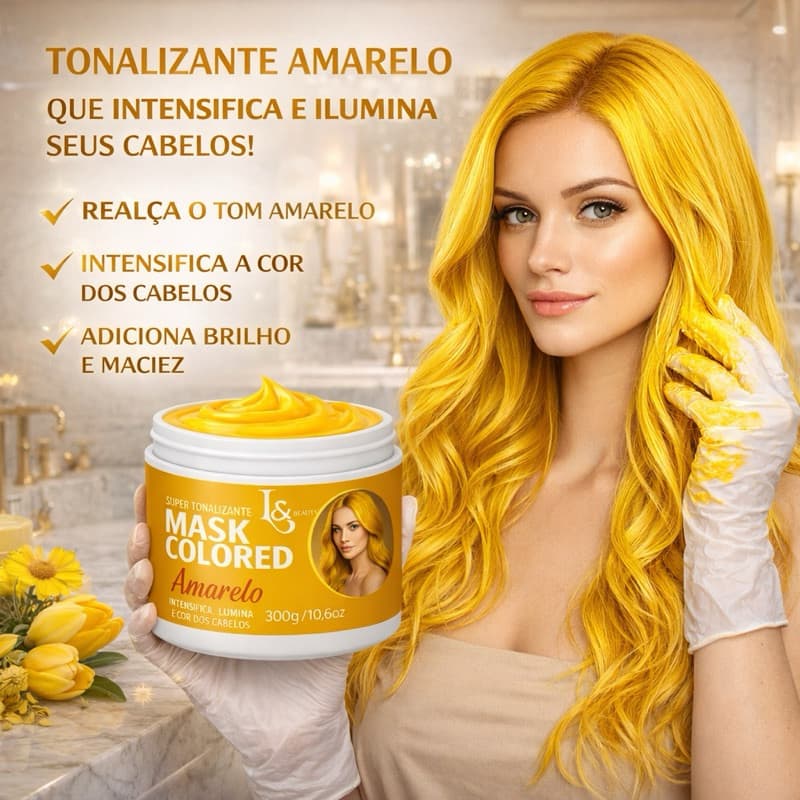 Máscara Tonalizante L&Beauty: Cor Amarelo Intensa e Brilho Espelhado Para Curtir A Copa
