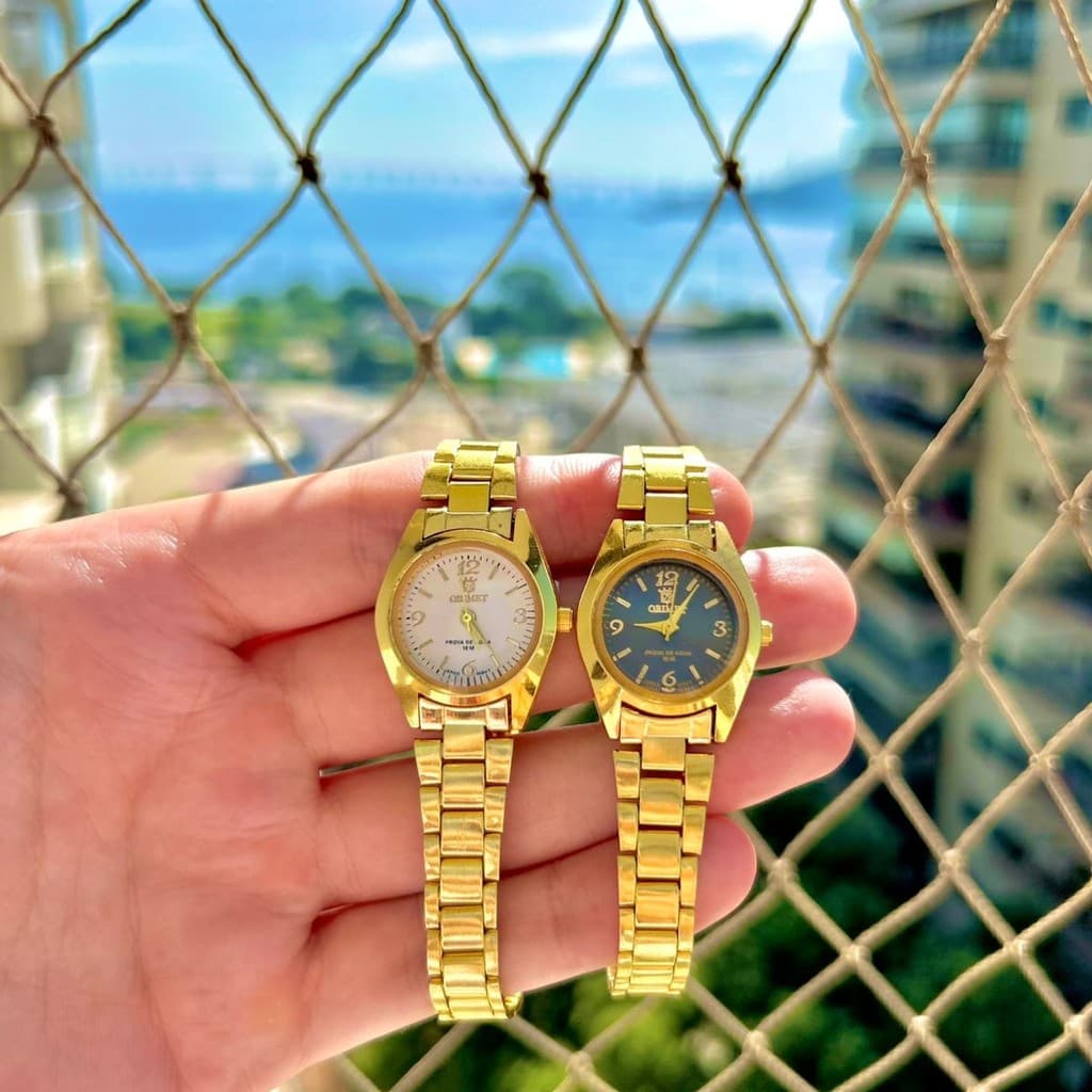 Relógio Orimet Mini Feminino a Prova D´Água Luxo Dourado