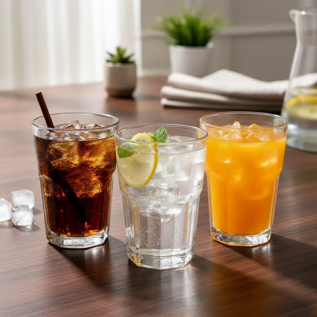 Jogo 3 Copos Vidro 350ml Transparente Brilho Resistente Para Servir Drinks Agua E Suco Cozinha Elegante Premium