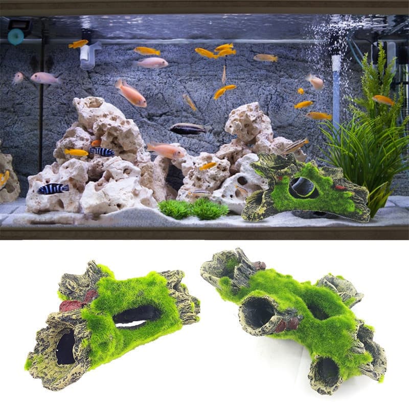Decoração de aquário resina oco tronco árvore casa tanque de peixes paisagem decoração Rockery Z2E9