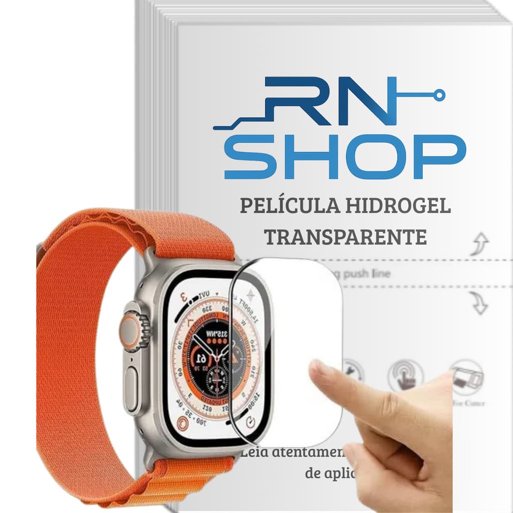 3 ou 5 Películas Hidrogel HD ou Fosca p/ Todos Smartwatch Apple Watch Series Ultra 40,41,42,43,44,45,46,47,48,49mm
