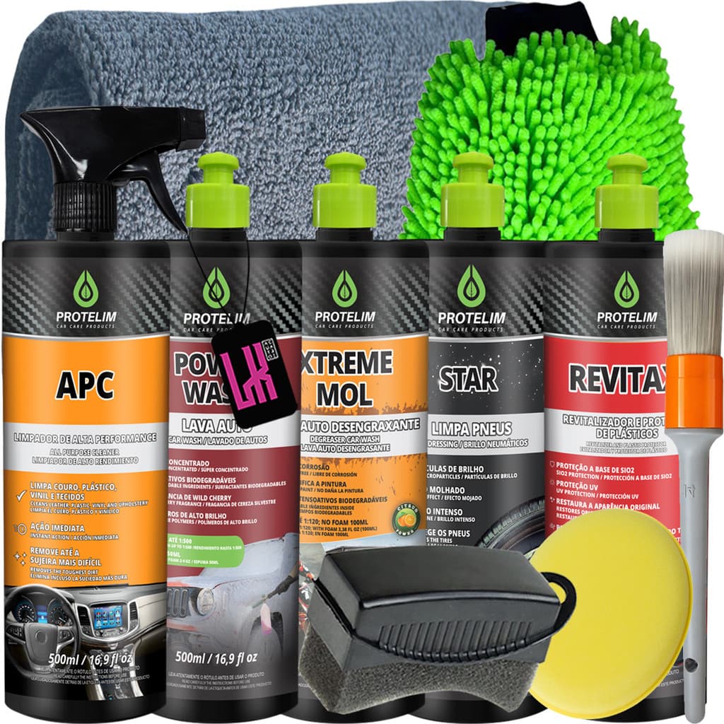 Kit Lavagem Automotiva Profissional Xtreme Mol Power Wash Star Revitax APC Star Revitax