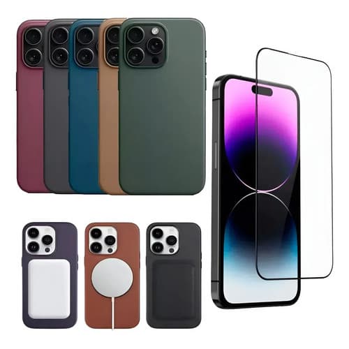 Capa Capinha Couro Indução Compatível Com Iphone 16 15 14 13