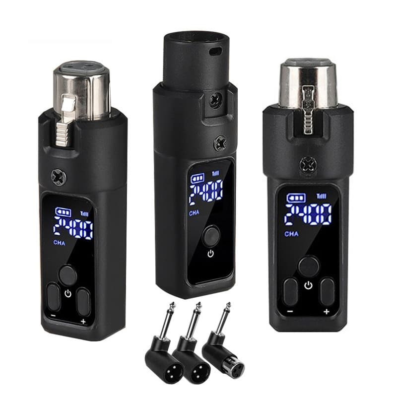 2.4G XLR Sistema Adaptador De Microfone Recarregável Sem Fio Transmissor Receptor Adequado Para Dinâmico Guitarra Mistur