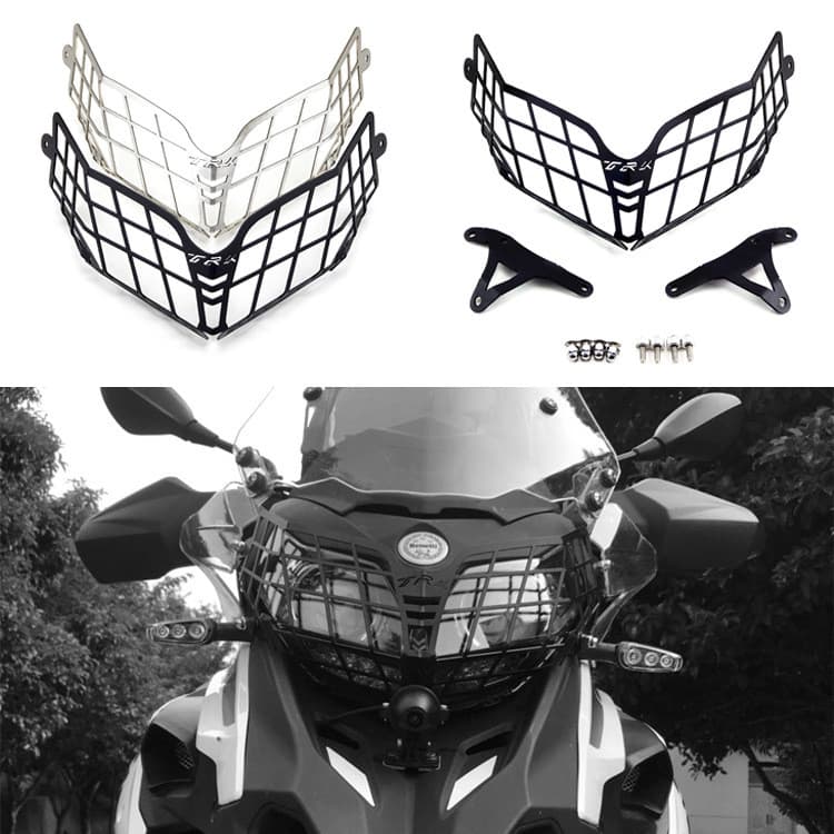 Capa protetora para farol modificado de motocicleta Benali 500 TRK502X Jinpeng 500 Rede protetora para farol 8SK6