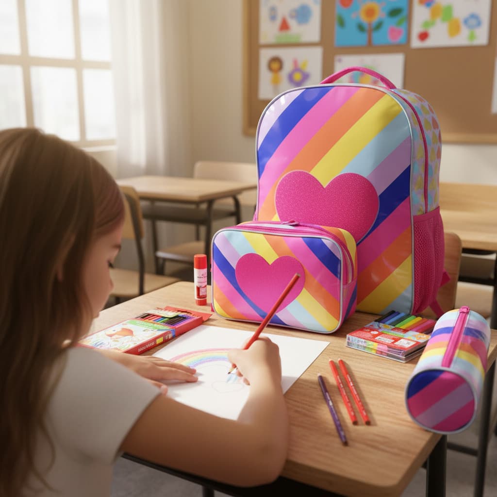 Kit Material Escolar Menina 35 Itens Com Mochila Completo Juvenil
