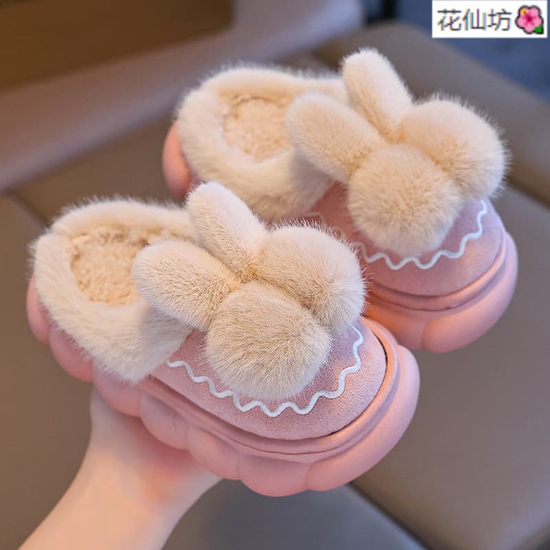 {Novos produtos} Chinelos de algodão infantis de inverno, meninos, meninas, mantêm o forro de lã quente, sapatos de pele