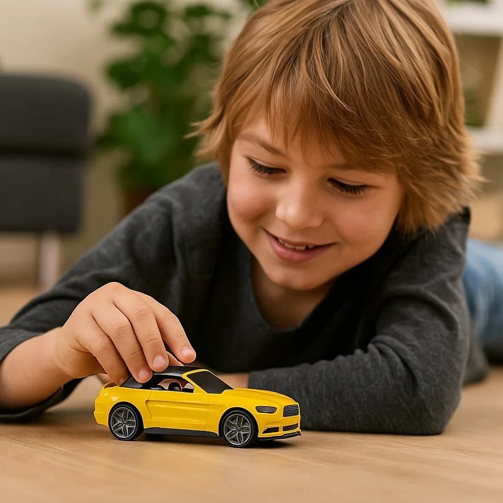 Carrinho de Brinquedo Conversível Capô Aberto Esportivo Colecionável Presente Crianças
