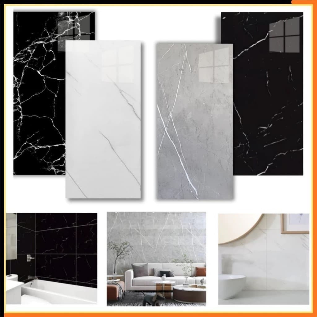 10/20/30/40PC Adesivos de Parede 60x30 Revestimento em Mármore Placas Adesivas Banheiro Cozinha Lavabo Cerâmica