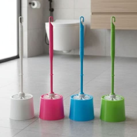 Escova Sanitária Para Banheiro Vaso Sanitário Plástico com Suporte 34cm Azul branco rosa verde
