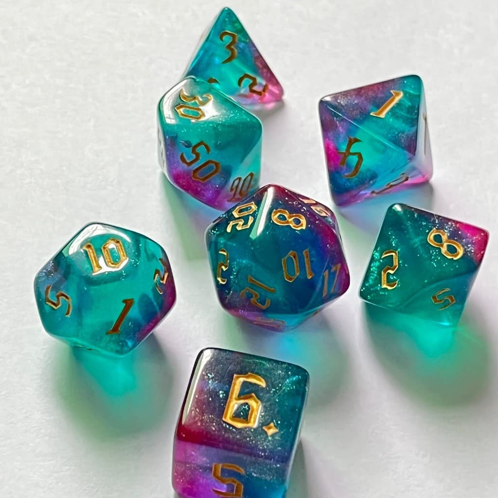 Conjunto De 7 Peças Nova Fonte Multi-Face Dados Digitais Masmorra E Jogo De Tabuleiro Para TTRPG DnD MTG Role Play