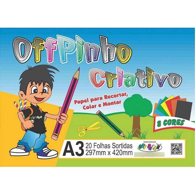 Bloco Educação Artística Offpinho Criativo A3 120g 20 Folhas
