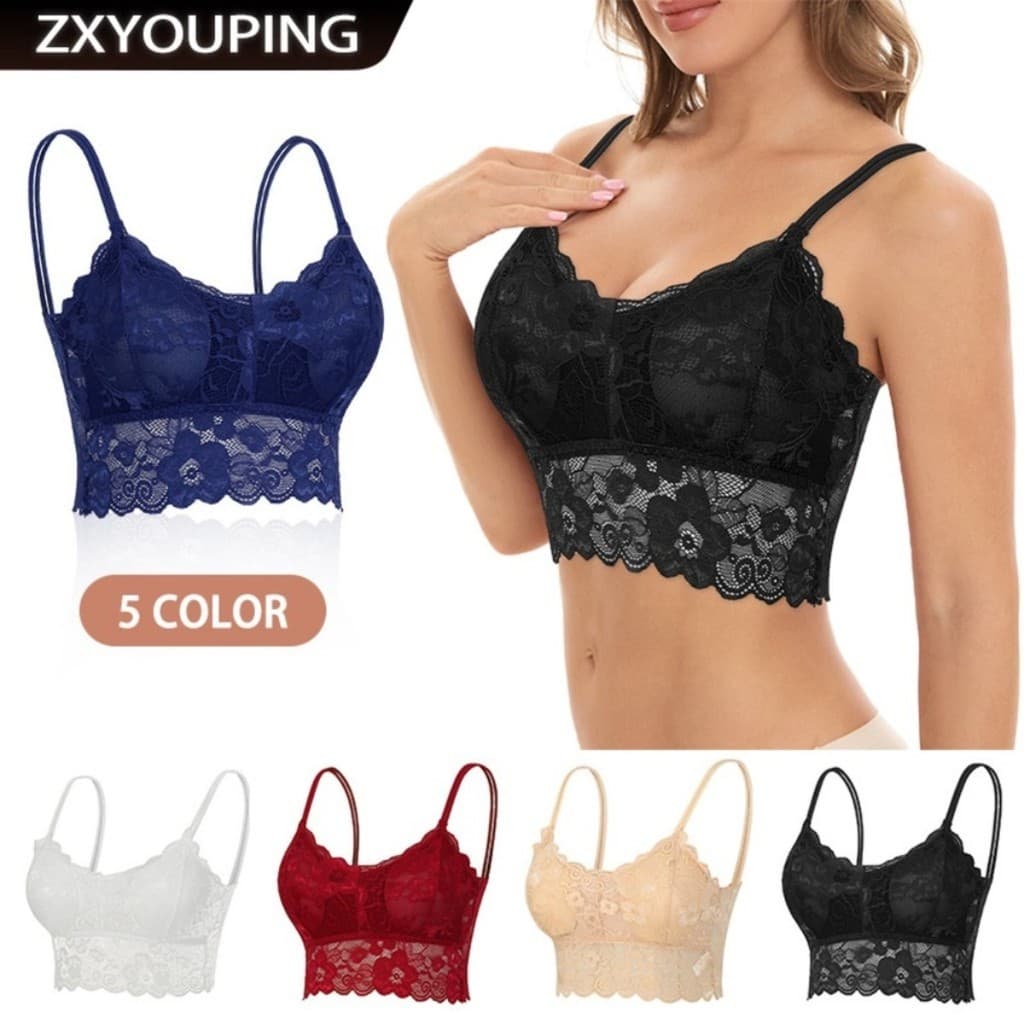 ZXYOUPING 1/3PCS De Sutiã De Renda/Camisola Vermelho Respirável Feminino Acolchoado Tubo Superior Roupa Íntima