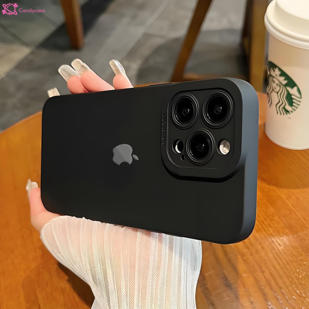 Capa Para iPhone 17 16 15 Pro Max Ar 13 14 12 11 XS XR 7 8 Plus Silicone Macia Metal Apple Logotipo Doces