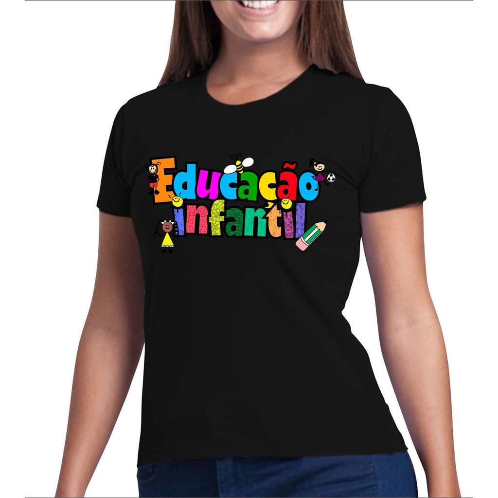 Camiseta Educação Infantil Creche Escola Professora Monitora Camisa Lançamento 100% Algodão