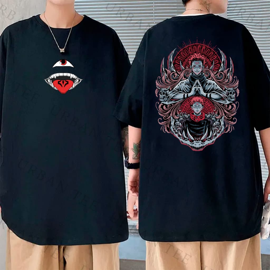 Camiseta Basica Algodao Ryomen Sukuna Yuji Hospedeiro King Jujutsu Kaisen Unissex