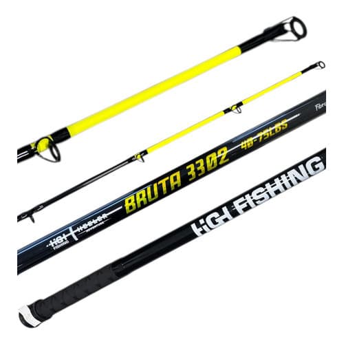 Vara Pesca Pesada Molinete Praia Bruta Surf 2,70 75lbs Preto