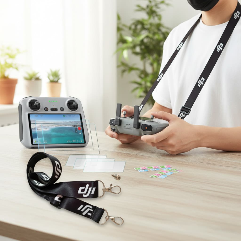 Kit Alça Controle Rc Rc2 Dji Mini 3 4 5 Neo Flip + Peliculas