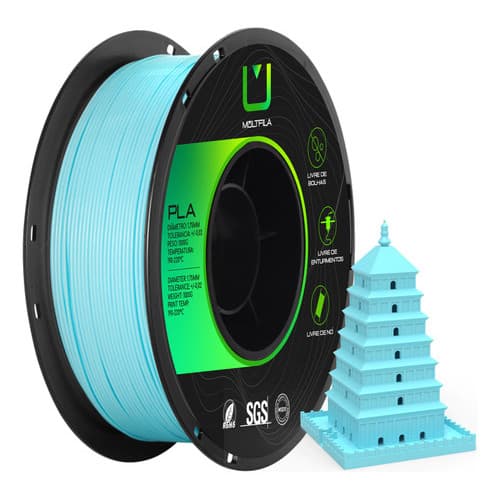Filamento Pla Azul Claro 1kg Multfila Impressora 3d 1.75mm Azul-claro