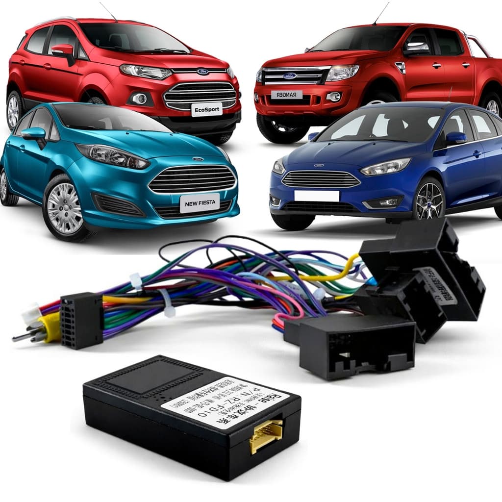 Chicote + Interface Canbus Ka EcoSport Fiesta Ranger 12 a 19 Plug and Play P/ Comandos de Volante