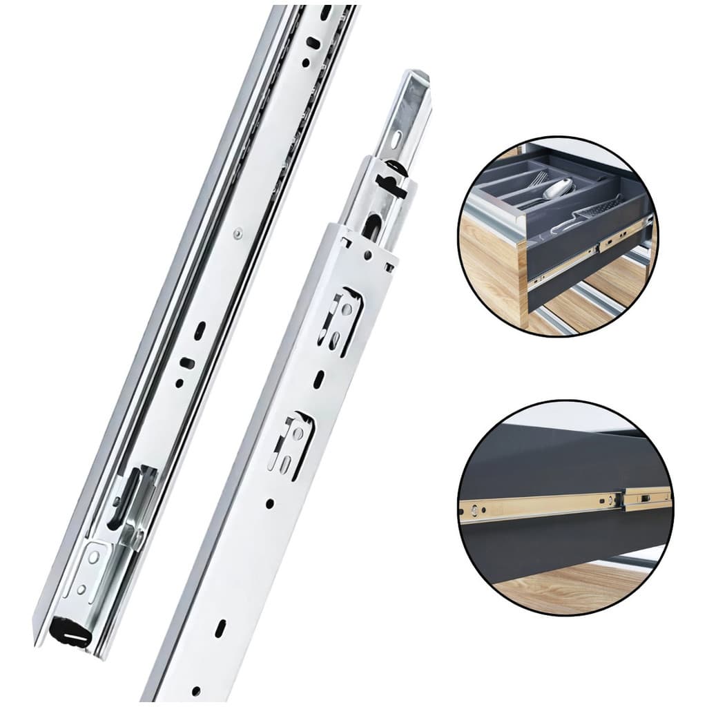 Par De Corrediça Telescópica Light 35cm Para Gavetas 35kg