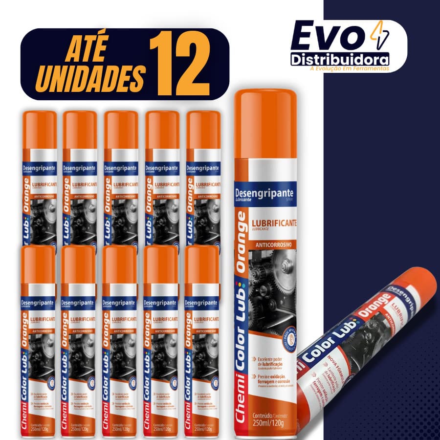 Kit ATÉ 12 Desengripante 250ml Chemicolor Lubrificante Multiuso Remove Ferrugem